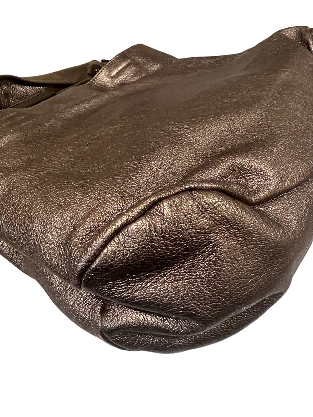 Salvatore Ferragamo Bronze Metallic Taupe Tote with Bow Detail - Picture 11 of 15